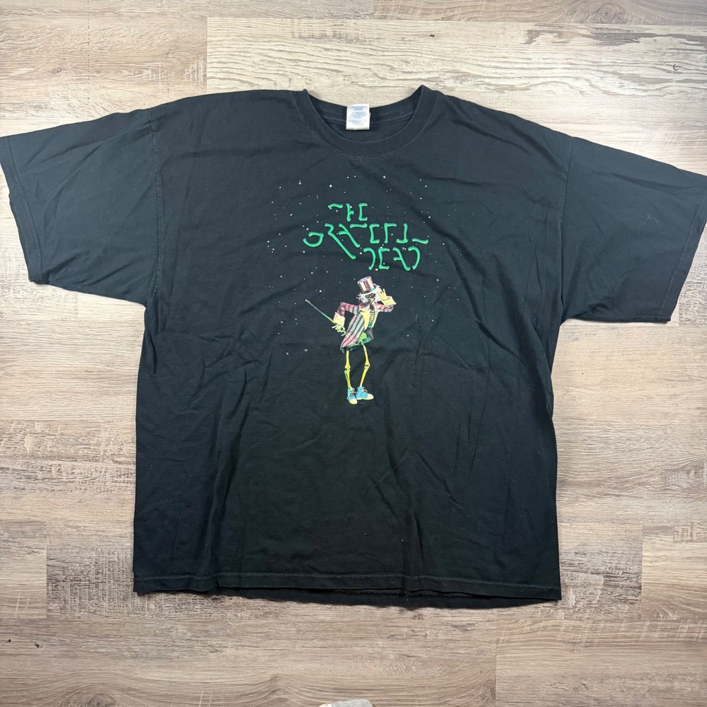 Grateful Dead Uncle Sam Skeleton Graphic T-Shirt Black XXL Gildan Heavyweight